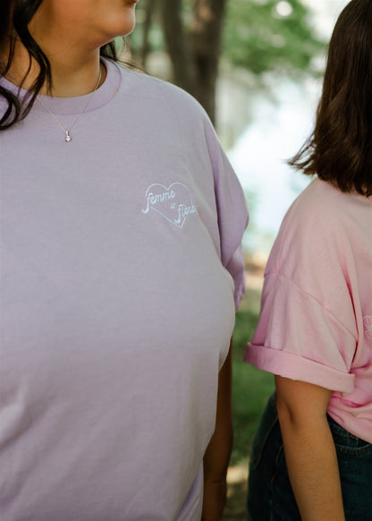 T-Shirt Femme et fière lilas Gold Heart Club