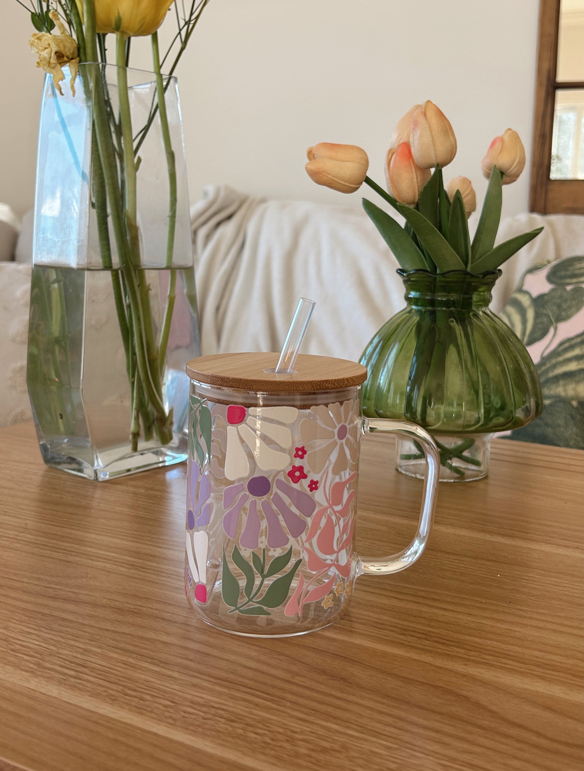 Tasse illustrée Floral abstrait Gold Heart Club 