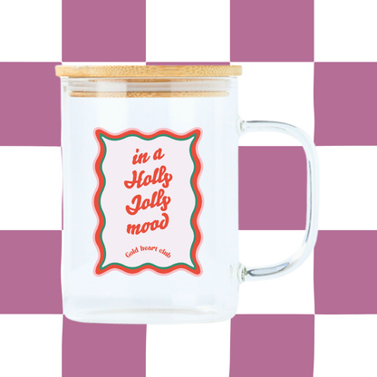 Tasse illustrée Holly Jolly Mood fait au Québec Gold Heart Club