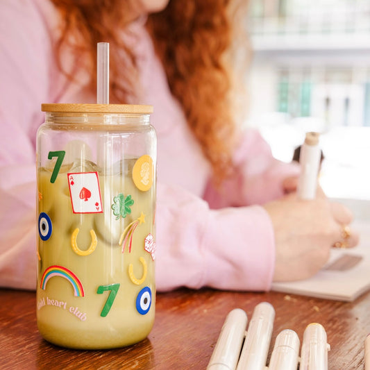 Verre illustré Lucky fait au Québec Gold Heart Club