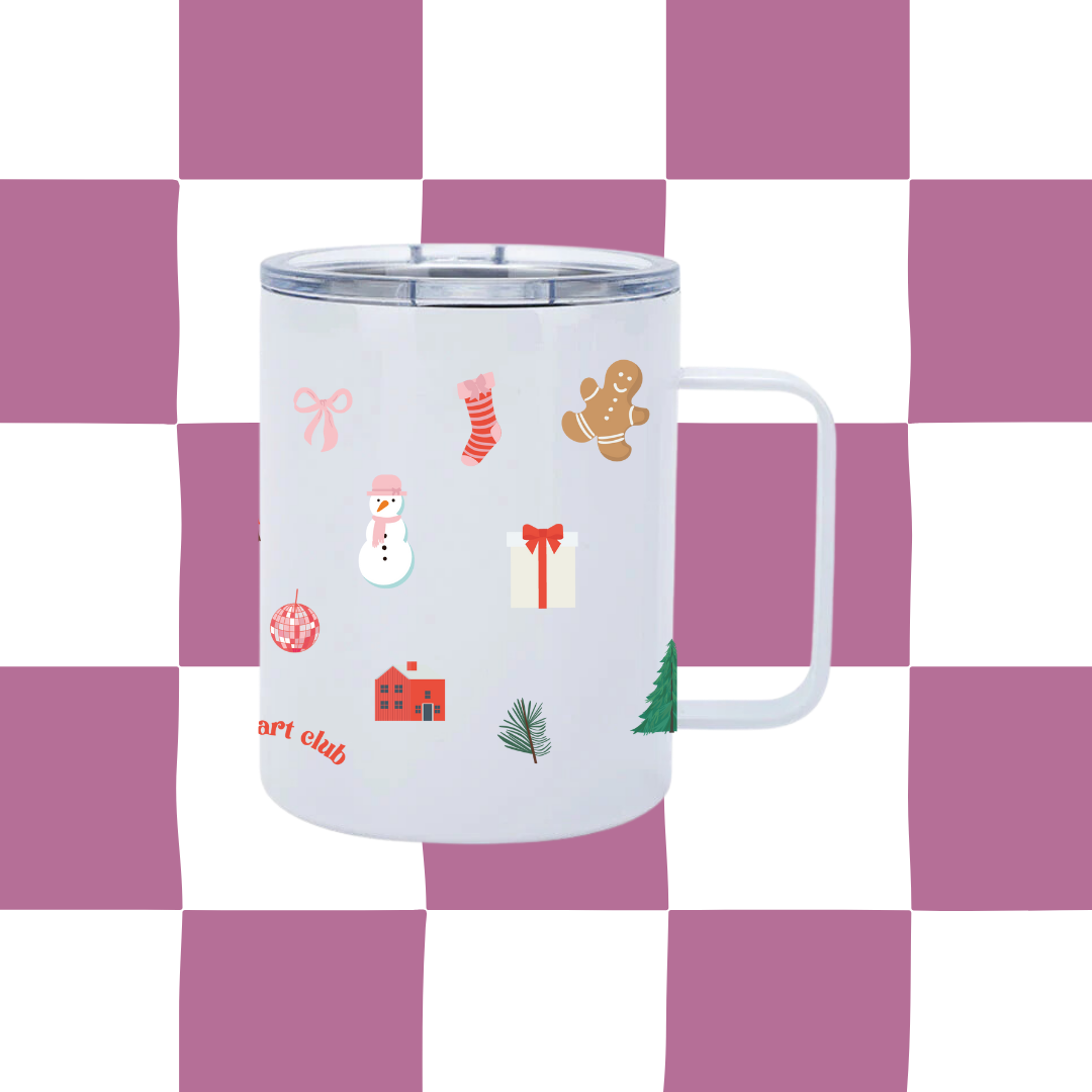 Tasse illustré Petits ornements fait au Québec Gold Heart Club