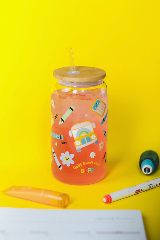 Verre illustré Scolaire fait au Québec Gold Heart Club