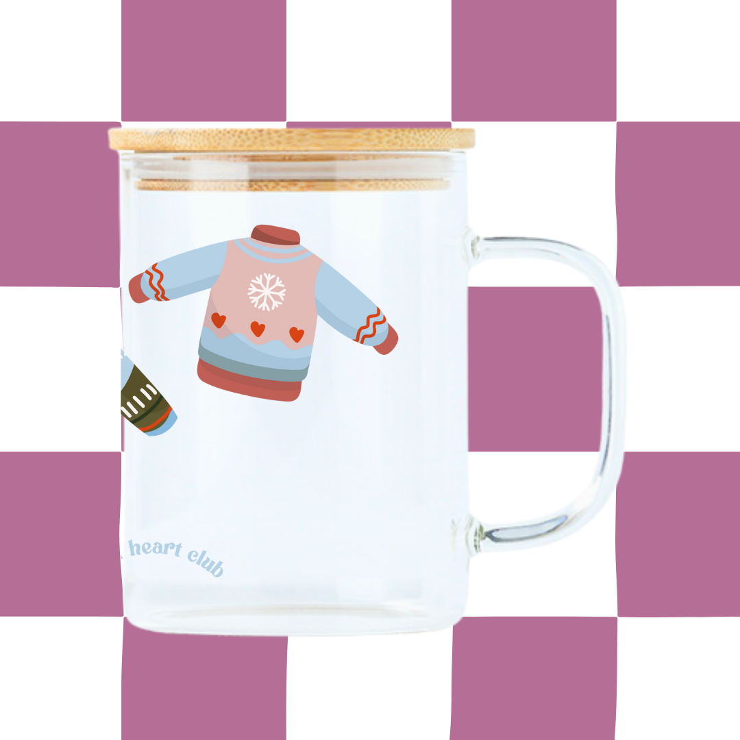 Tasse illustrée Ugly Sweater fait au Québec Gold Heart Club