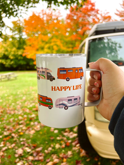 Tasse illustrée Van Life Gold Heart Club fait au Québec