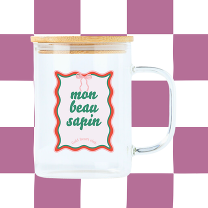 Tasse avec anse illustrée Mon Beau Sapin fait au Québec Gold Heart Club