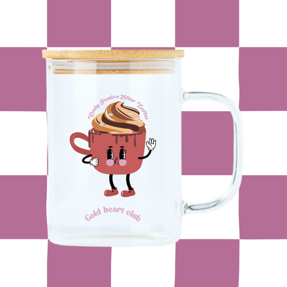 Tasse avec anse illustrée Only Festive After Coffee fait au Québec Gold Heart Club