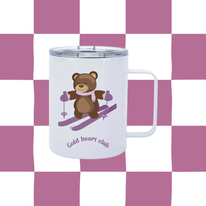Tasse illustrée Teddy Ski fait au Québec Gold Heart Club