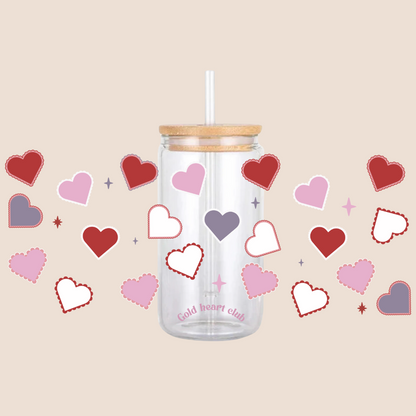 Tasse cute illustré au Québec Coeurs dentellés Gold Heart Club
