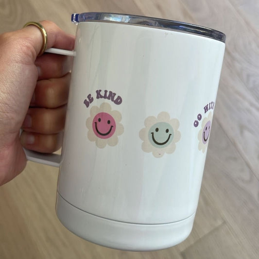 Tasse isolée illustrée Fleurs souriantes Gold Heart Club