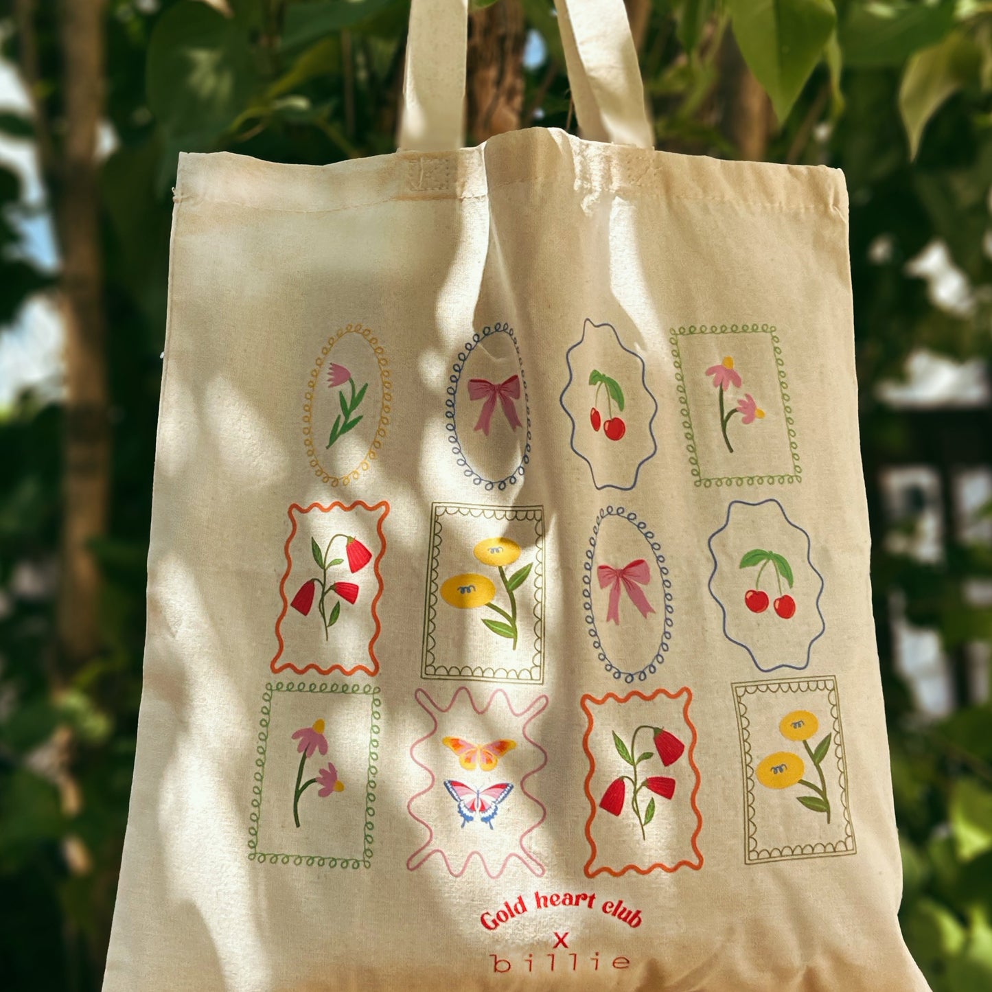 Tote bag illustré pour femme Billie Gold Heart Club