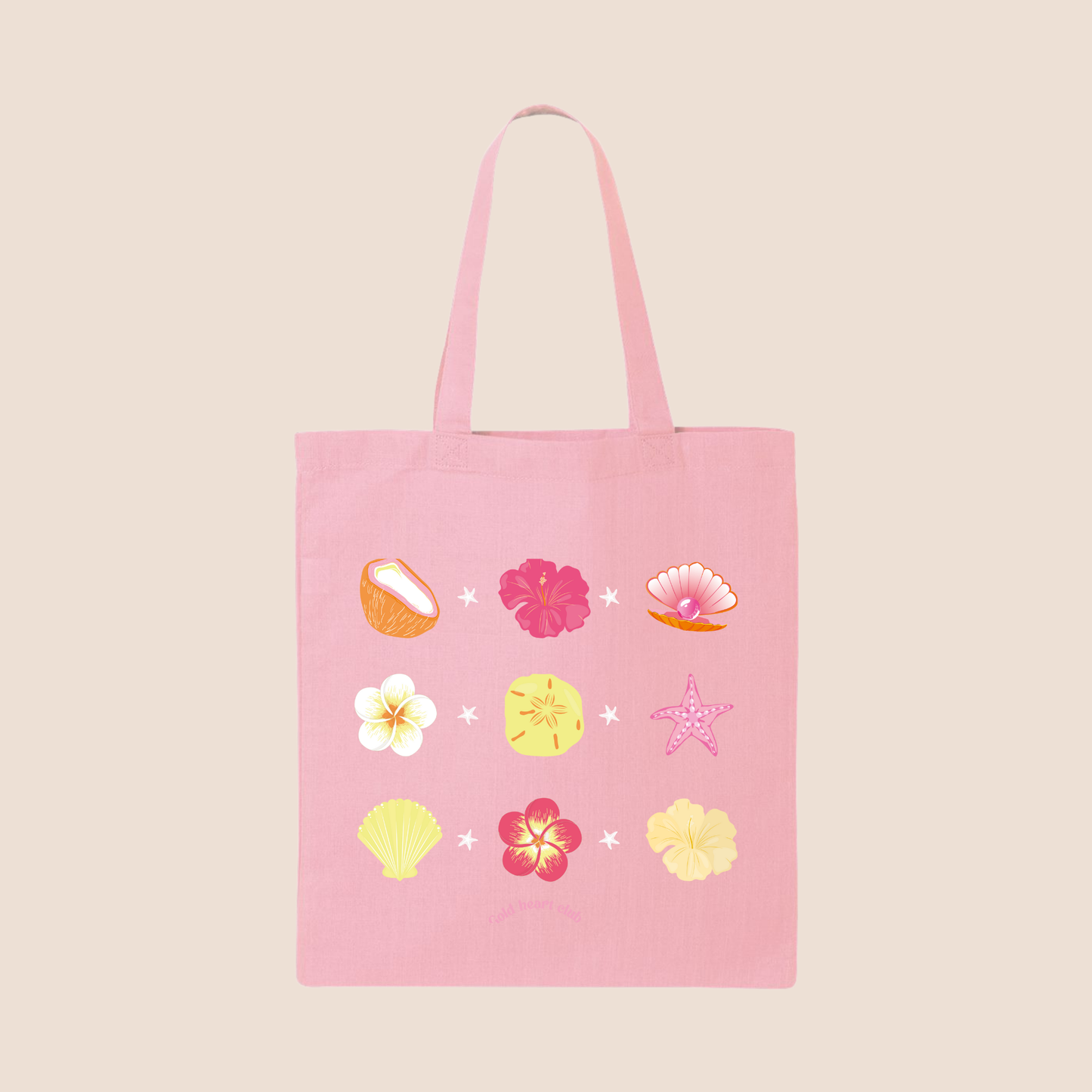 Tote bag illustré coquillage gold Heart Club