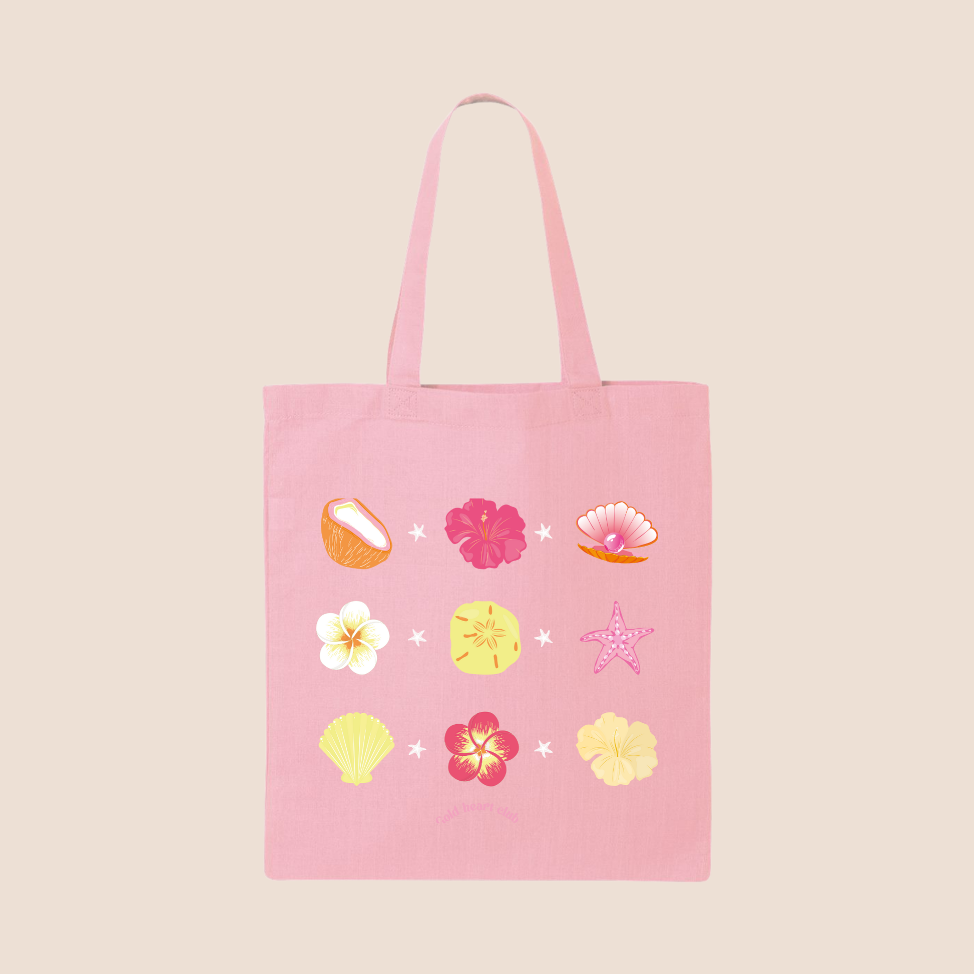 Tote bag illustré coquillage gold Heart Club