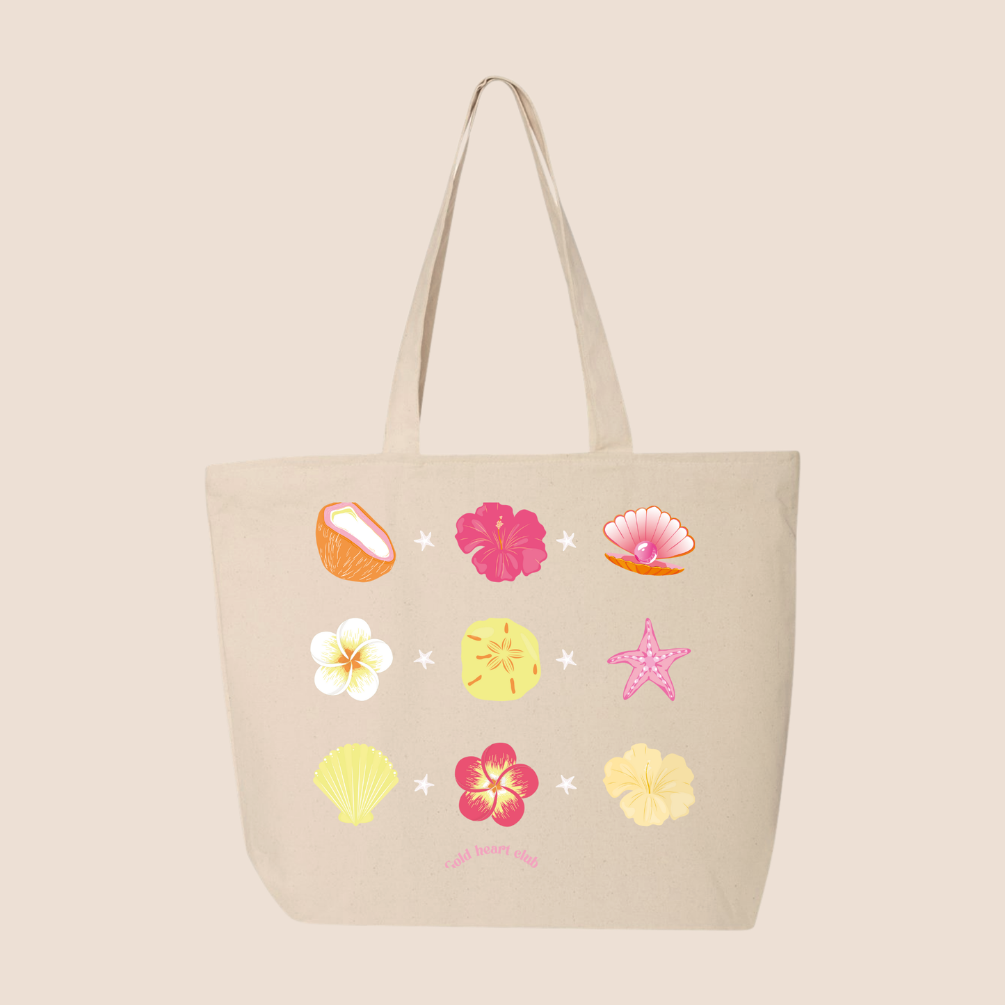 Tote bag illustré coquillage Gold Heart Club