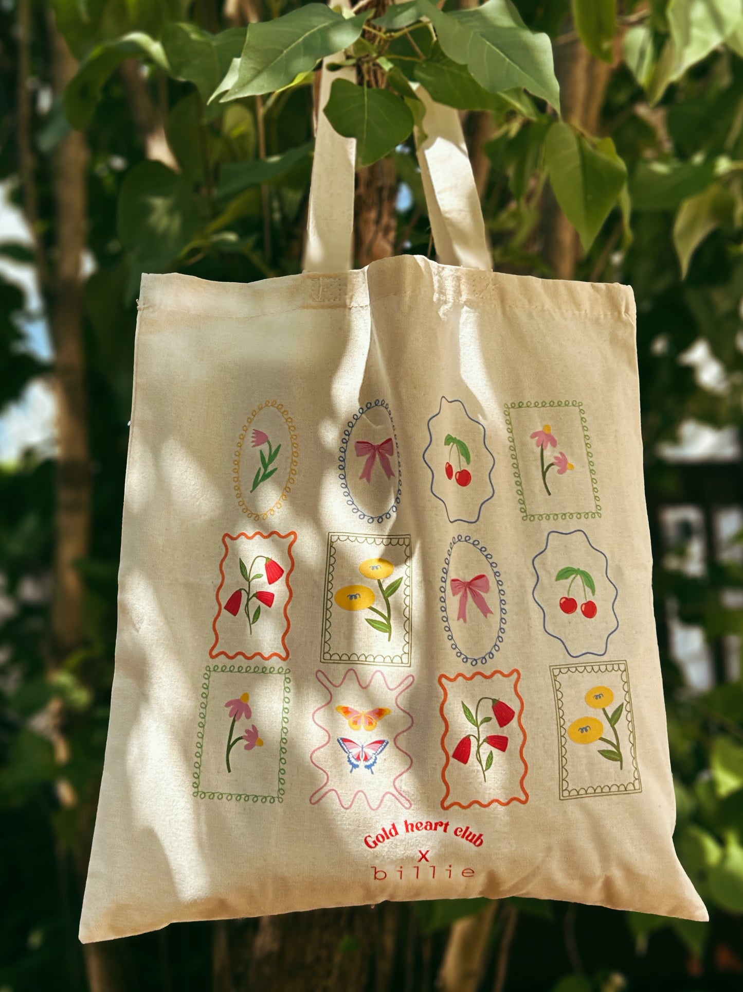 Tote bag illustré pour femme Billie Gold Heart Club