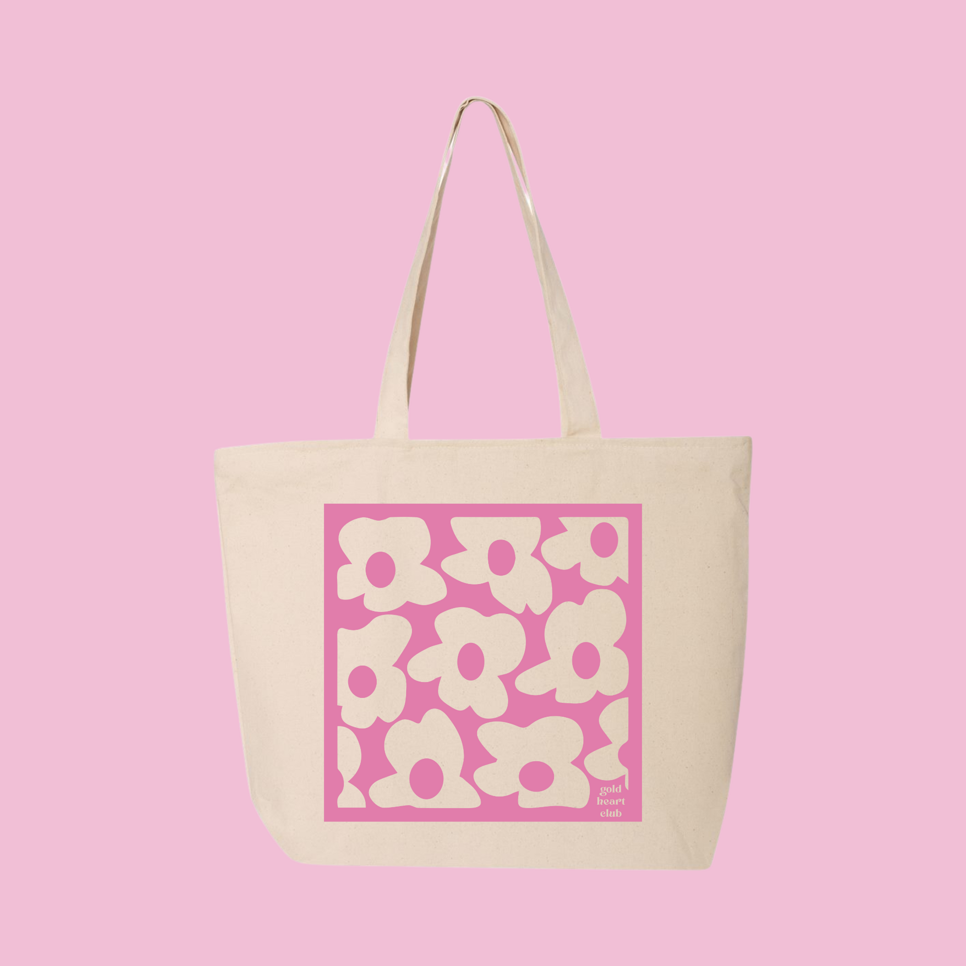 Totebag illustré Flower Power Gold Heart Club