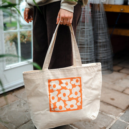 Totebag illustré Flower Power Gold Heart Club