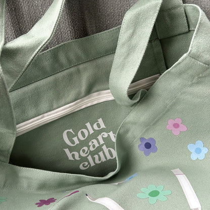 Totebag Coloriage illustré Gold Heart Club