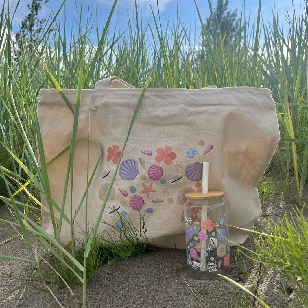 Totebag tissu beige Riversea OceanSide Gold Heart Club