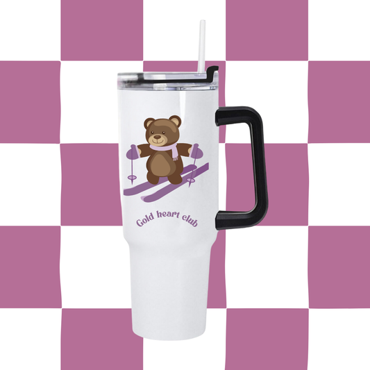 Tumbler illustré Teddy Ski fait au Québec Gold Heart Club