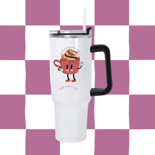 Tumbler 40 oz illustré Only Festive After Coffee fait au Québec Gold Heart Club