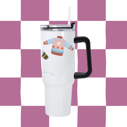 Tumbler illustré Ugly Sweater fait au Québec Gold Heart Club