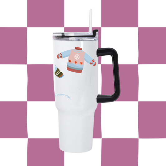 Tumbler illustré Ugly Sweater fait au Québec Gold Heart Club