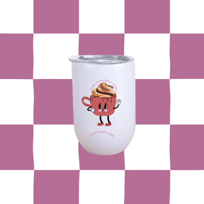 Tumbler à vin illustré Only Festive After Coffee fait au Québec Gold Heart Club