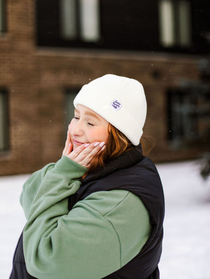 Tuque pour femme hiver blanc Gold Heart Club