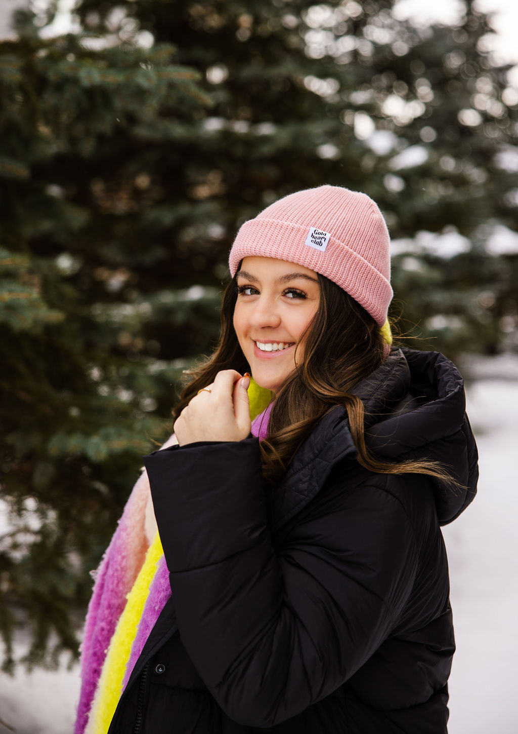 Tuque pour femme hiver rose Gold Heart Club