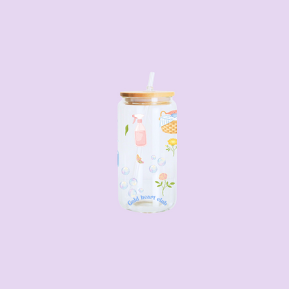 Idée cadeau Verre illustré Ménage de printemps fait au Québec