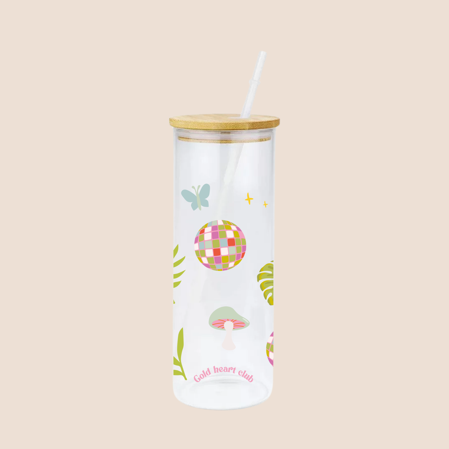 Verre illustré Tropico Disco Gold Heart Club