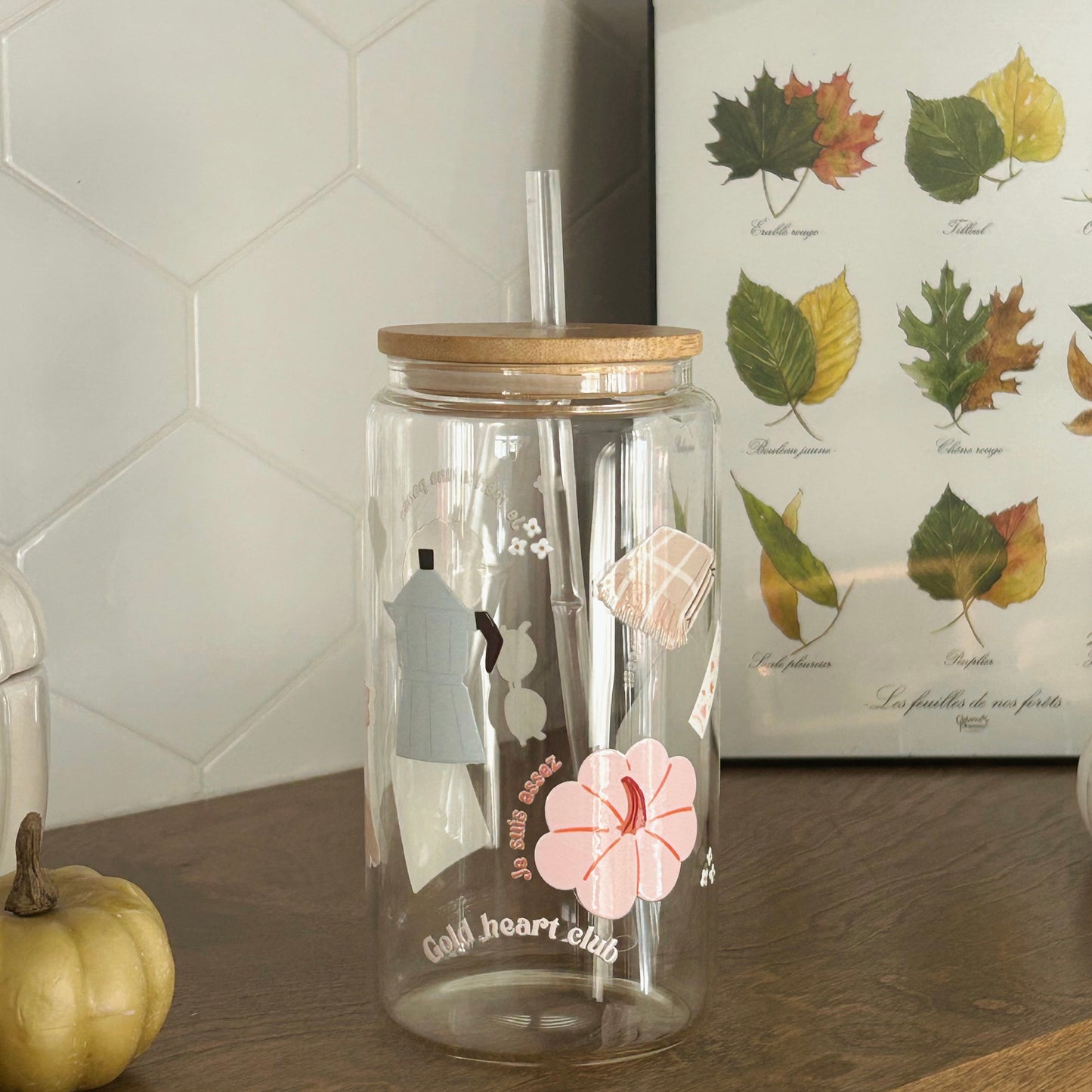 Verre illustré Affirmations cozy Gold Heart Club