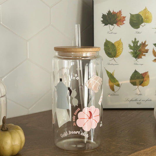 Verre illustré Affirmations cozy Gold Heart Club