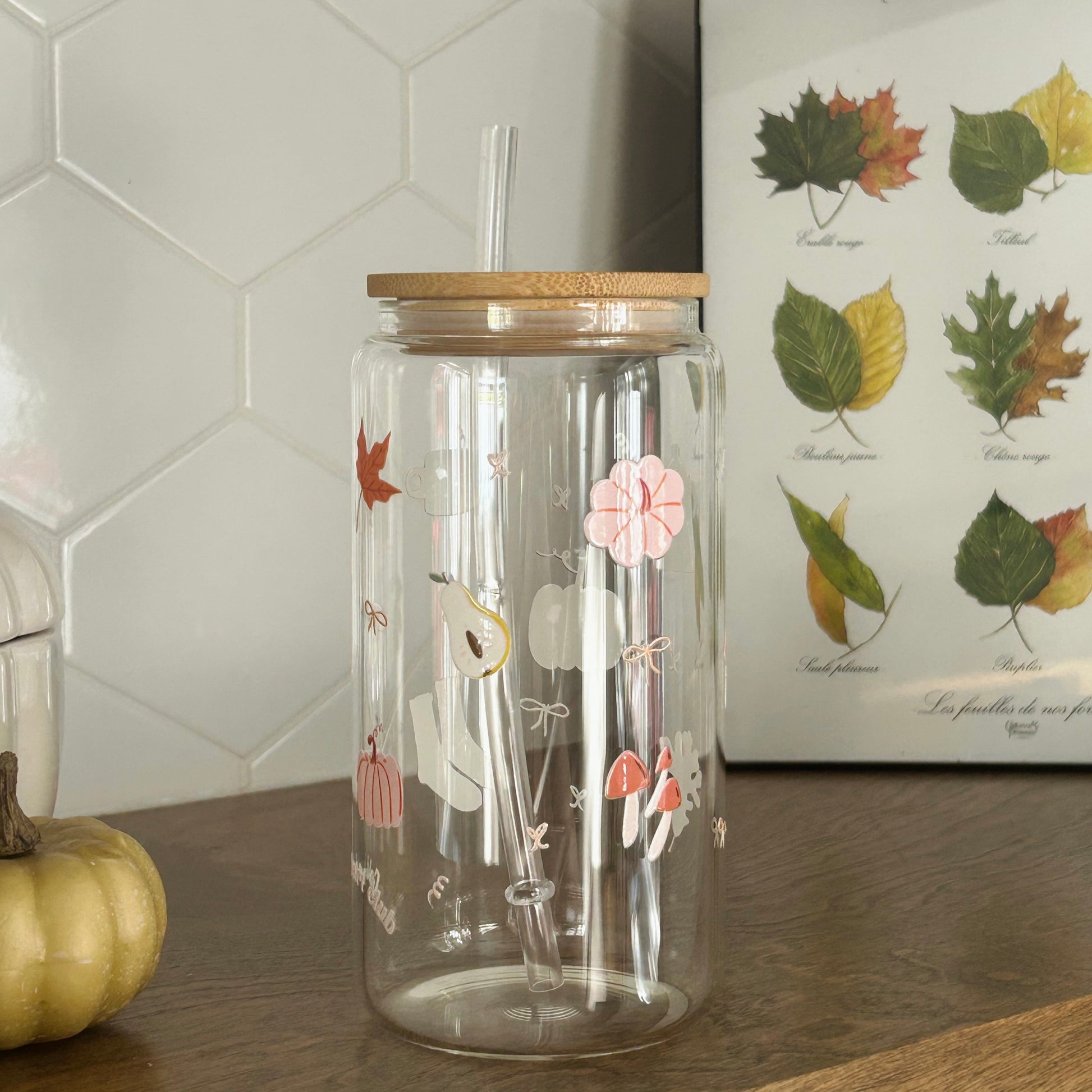 Verre illustré Automne coquette Gold Heart Club