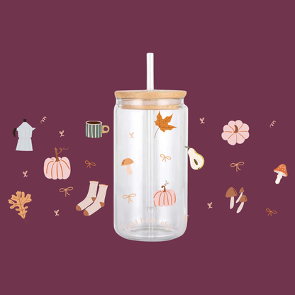 Verre illustré Automne coquette Gold Heart Club