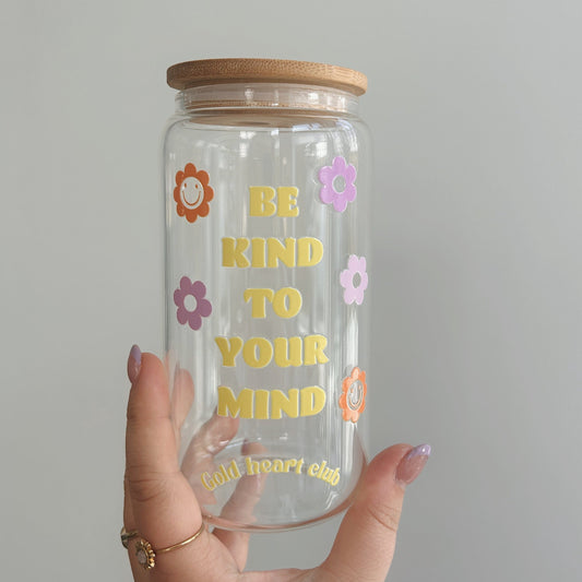 Verre illustré Be Kind To Your Mind Gold Heart Club