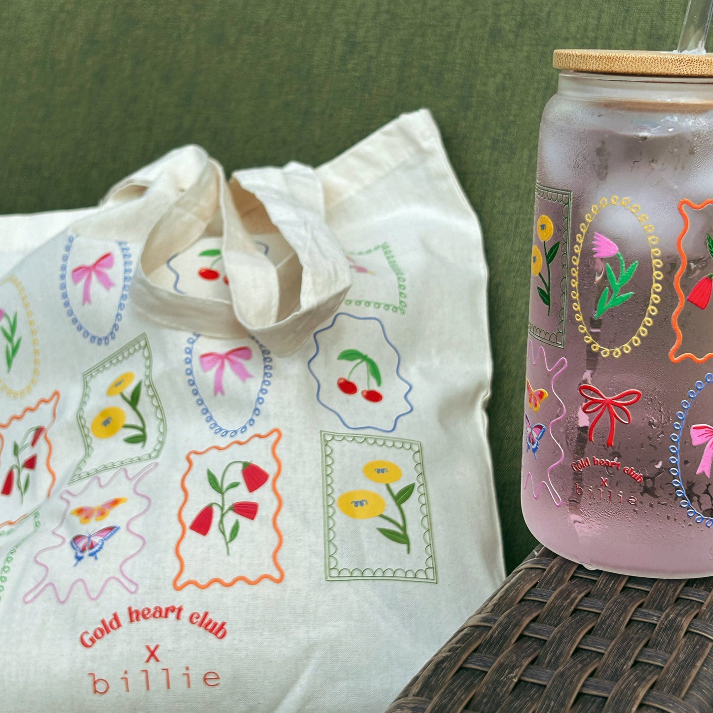 Verre illustré Billie Fait au Québec Gold Heart Club