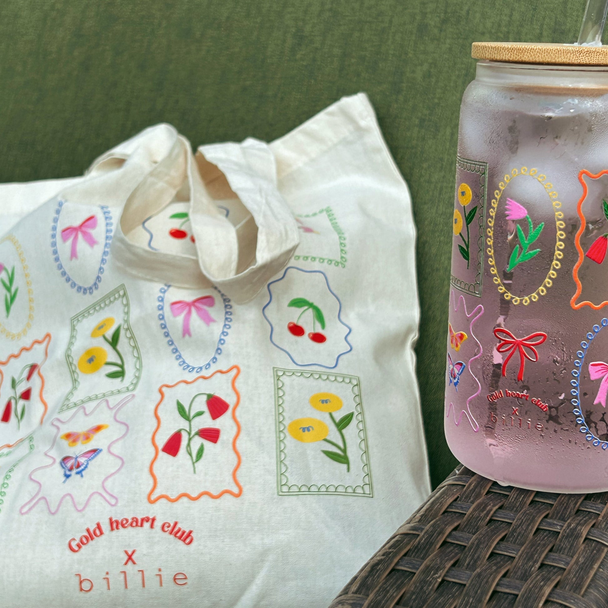 Verre illustré Billie Fait au Québec Gold Heart Club