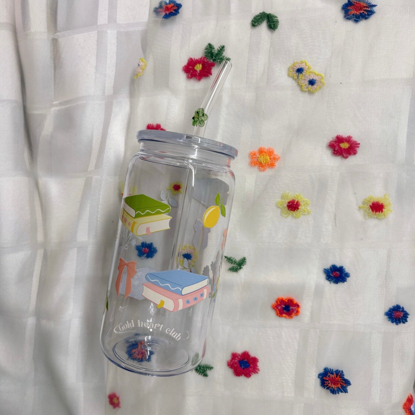 Idée cadeau Verre illustré Chapitres & CItrons fait au Québec