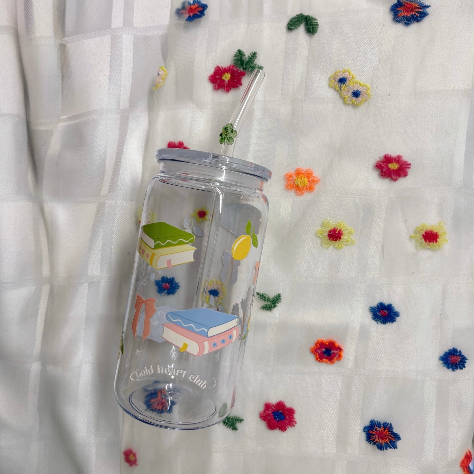 Idée cadeau Verre illustré Chapitres & CItrons fait au Québec