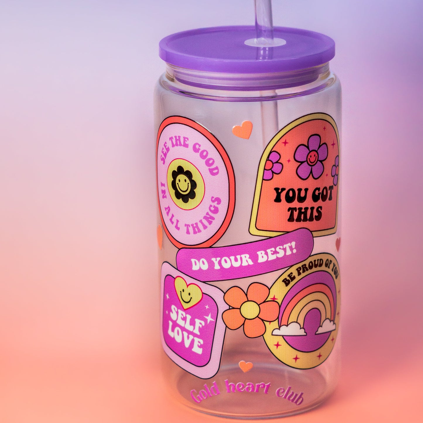 Verre illustré Do Your Best Gold Heart Club