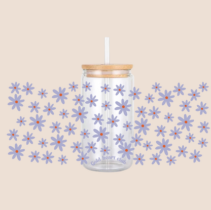 Verre Fleurs Lilas de qualité fait au Québec Gold Heart Club