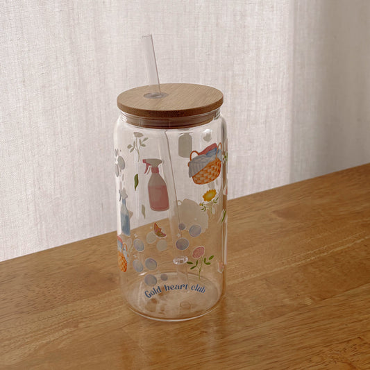 Idée cadeau Verre illustré Ménage de printemps fait au Québec