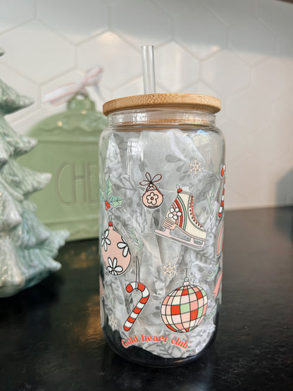 Verre illustré Ornements Gold Heart Club idée cadeau