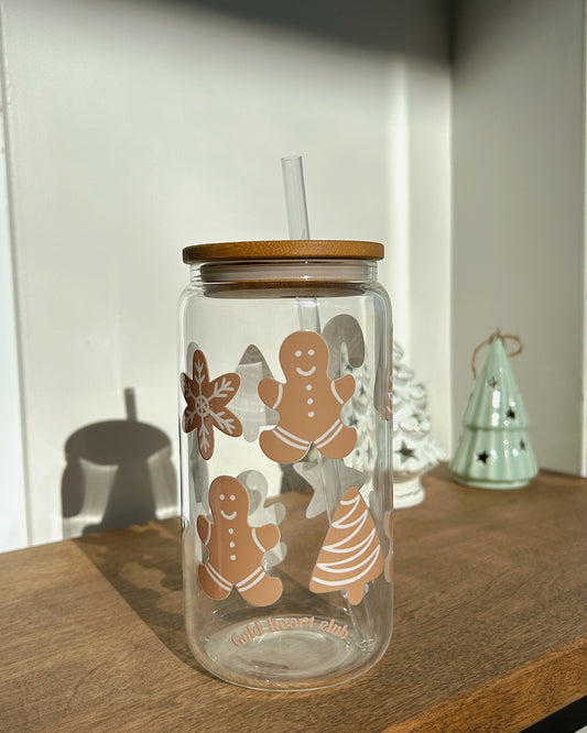 Verre illustré Pain d'épices fait au Québec Gold Heart Club