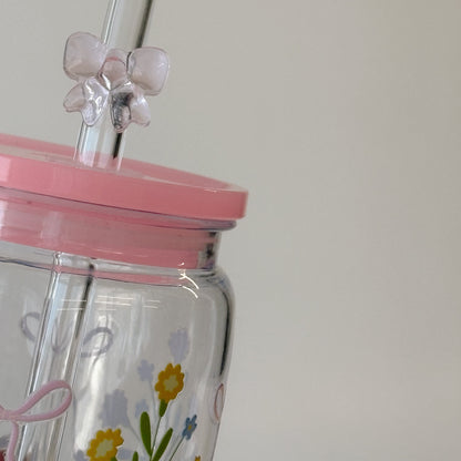 Idée cadeau Verre illustré Petits bouquets fait au Québec