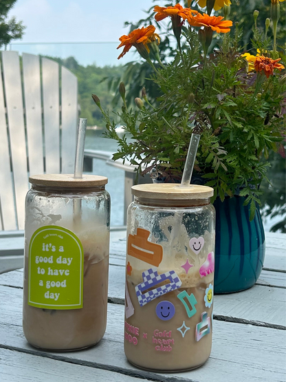 Verre illustré Pince Groovy fait au Québec Gold Heart Club