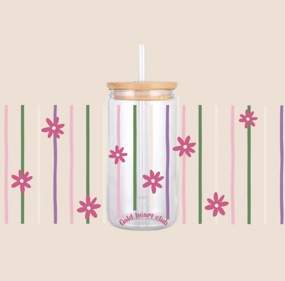 Verre illustré Rayons de printemps Gold Heart Club