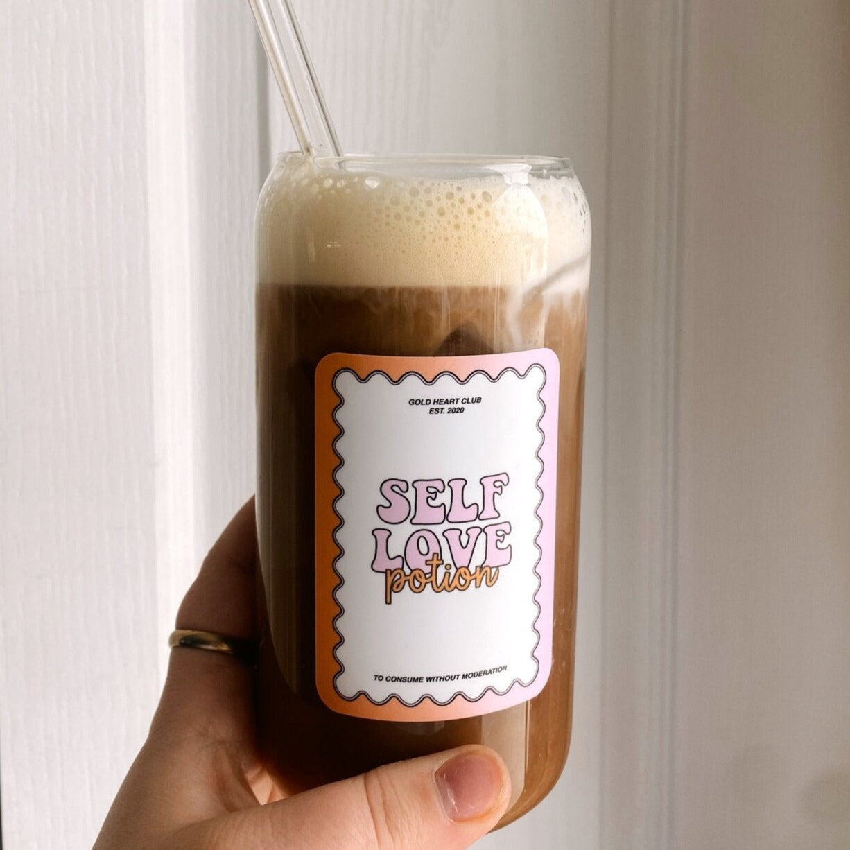 Verre illustré Self Love Potion Gold Heart Club
