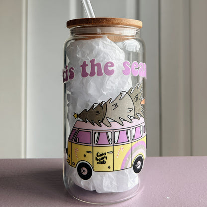 Verre illustré Tis the Season Gold Heart Club